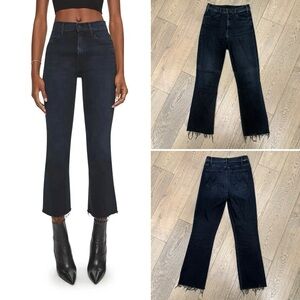 MOTHER | The Hustler Frayed High Waist Ankle Jeans Night in Paris | Size 28